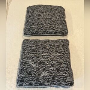 Navy blue and gray geometric toss throw pillow lot